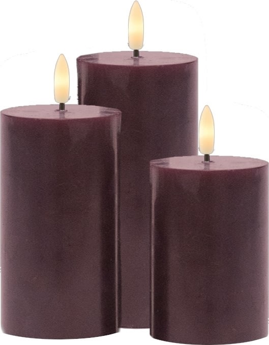 Sirius Sille Genopladelig, H10/12,5/15cm, Bordeaux