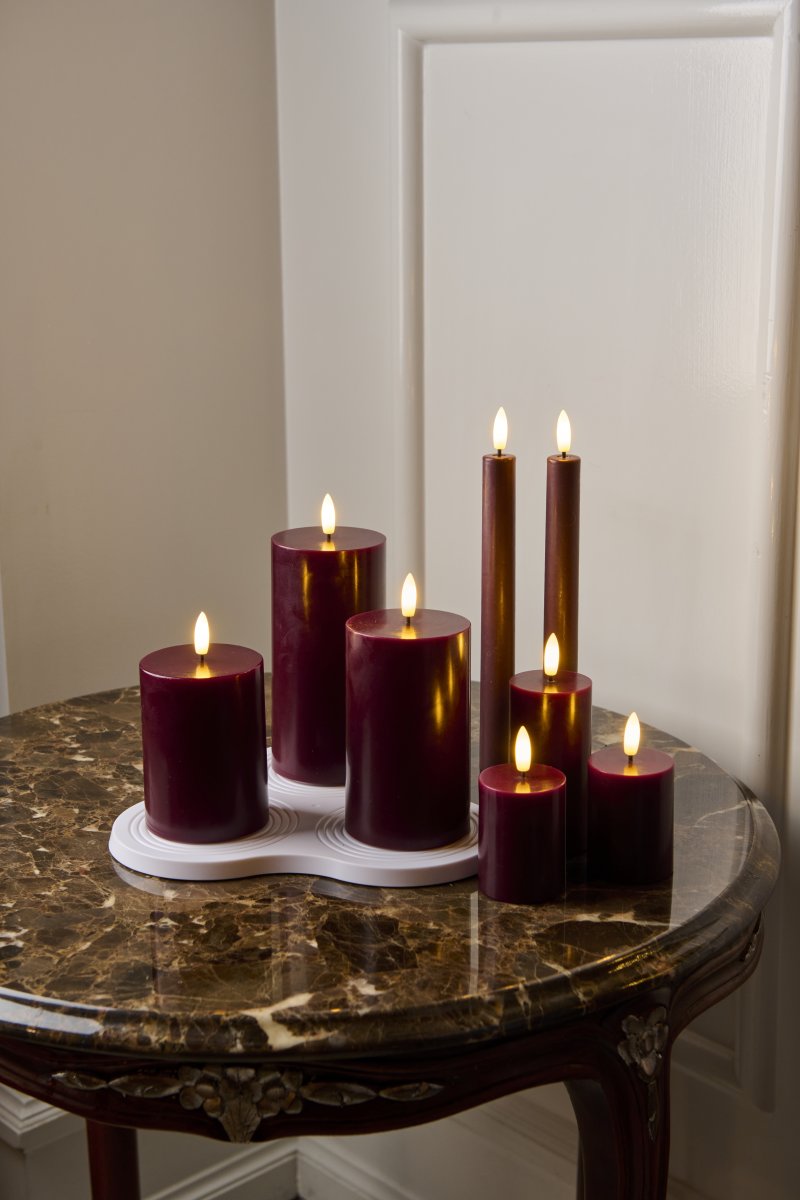 Sirius Sille Genopladelig, H10/12,5/15cm, Bordeaux