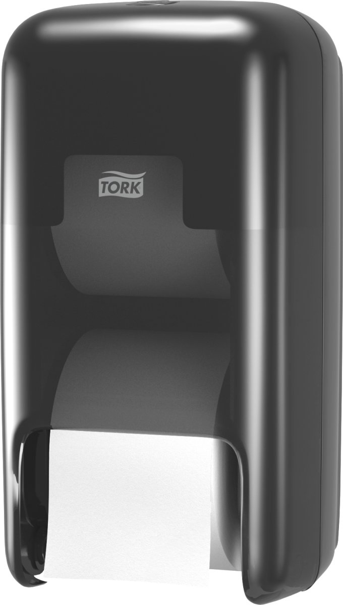 Tork T7 Dispenser Toiletpapir u/hylse, Dual, Sort