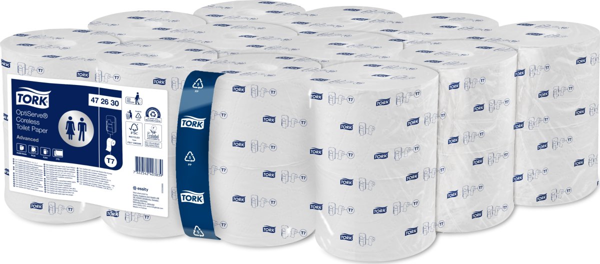 Tork T7 Advanced Toiletpapir u/hylse, 2-lag, 24 rl