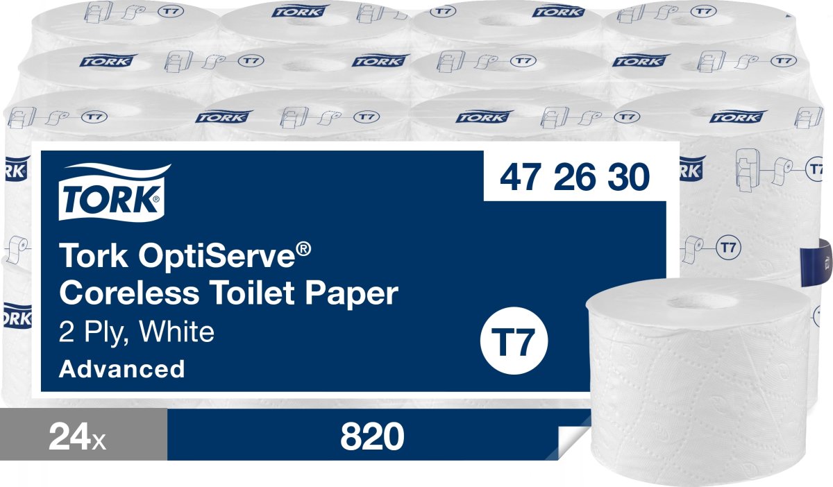 Tork T7 Advanced Toiletpapir u/hylse, 2-lag, 24 rl