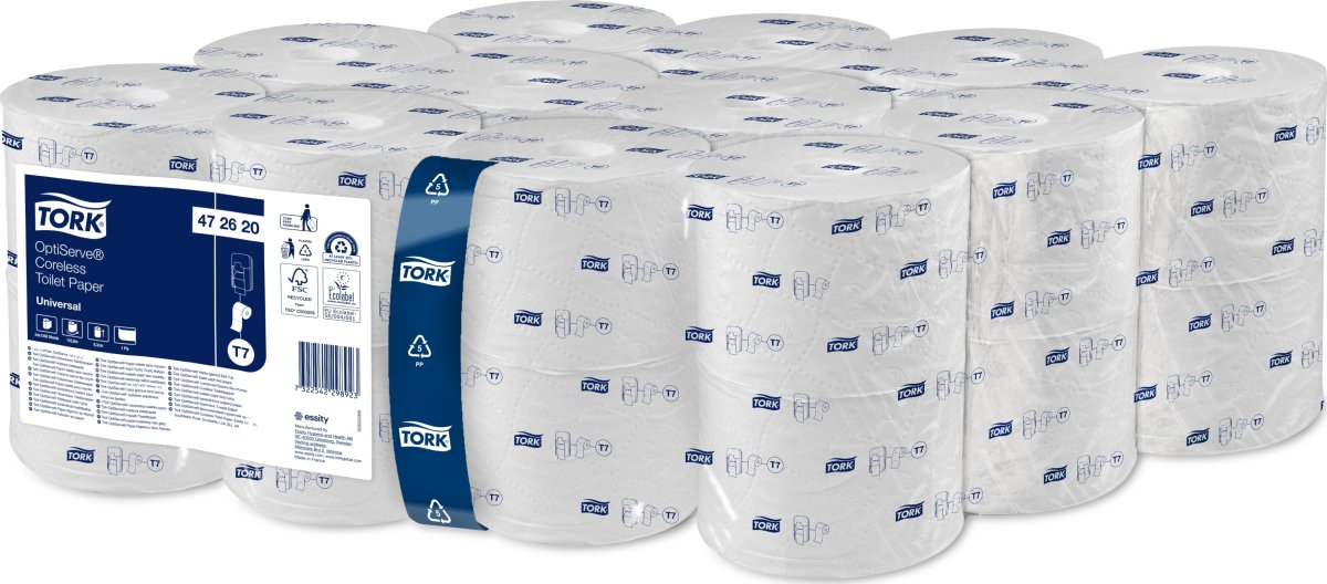 Tork T7 Universal Toiletpapir u/hylse 1-lag, 24 rl