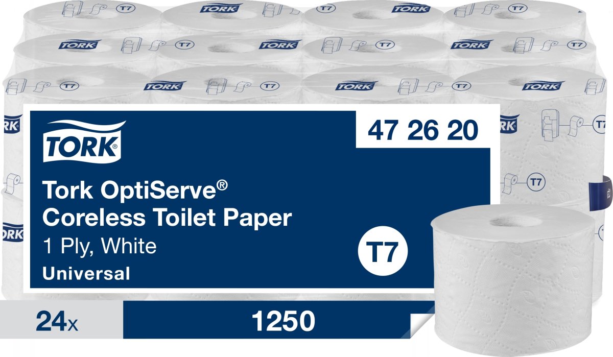 Tork T7 Universal Toiletpapir u/hylse 1-lag, 24 rl