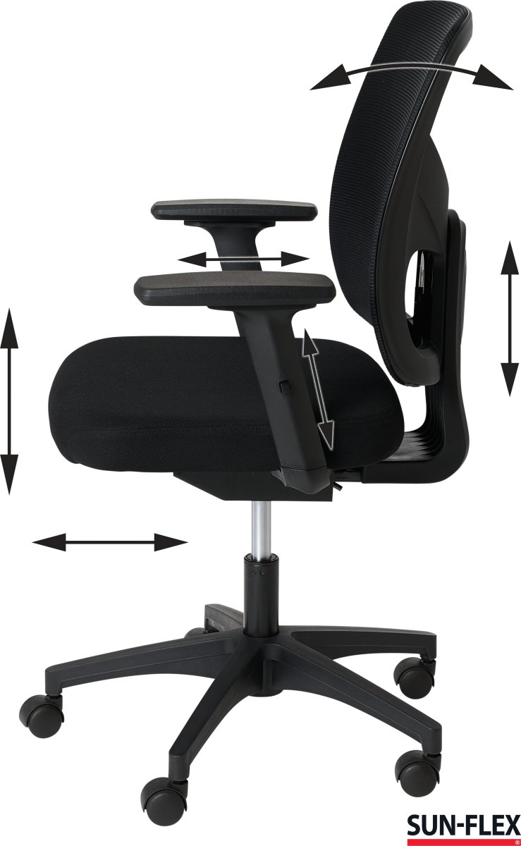 SUN-FLEX® Officechair mesh, sort