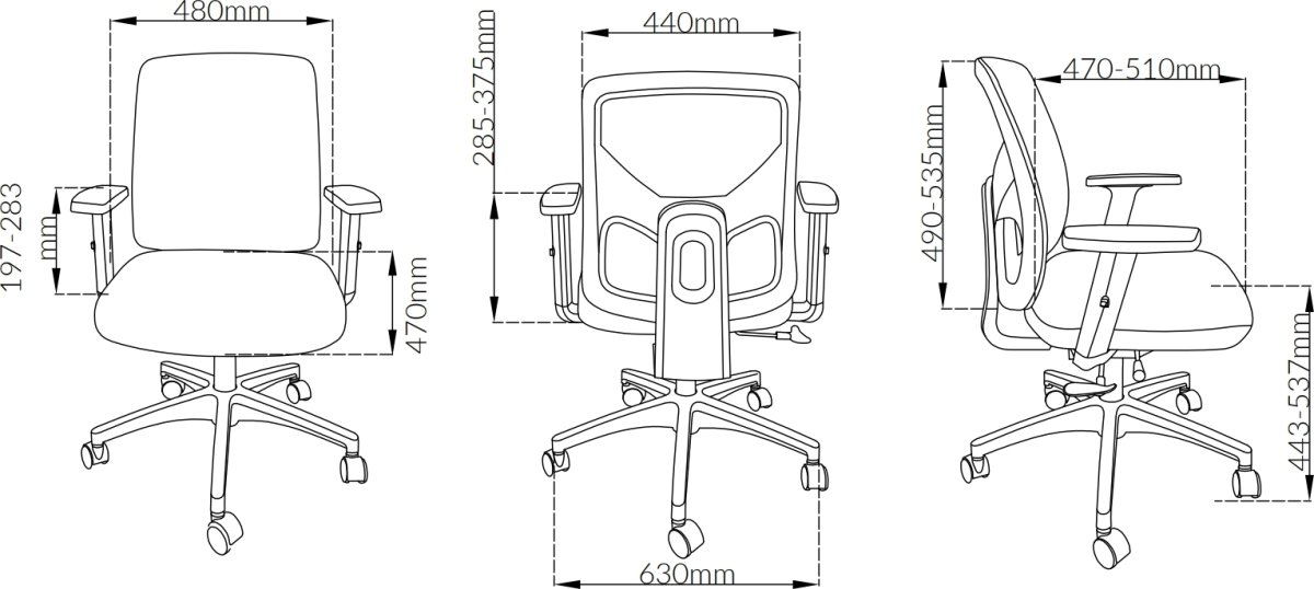 SUN-FLEX® Officechair mesh, sort