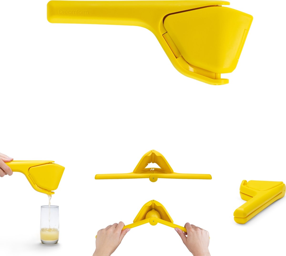 Dreamfarm Fluicer citronpresser, 25cm, gul