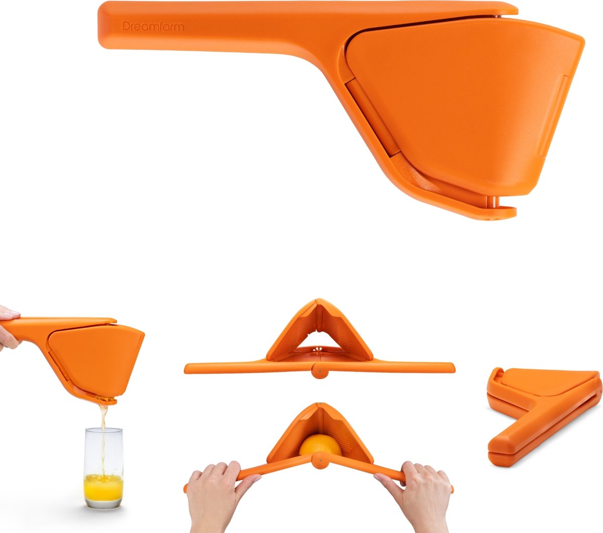 Dreamfarm Fluicer appelsinpresser, 28,2cm, orange
