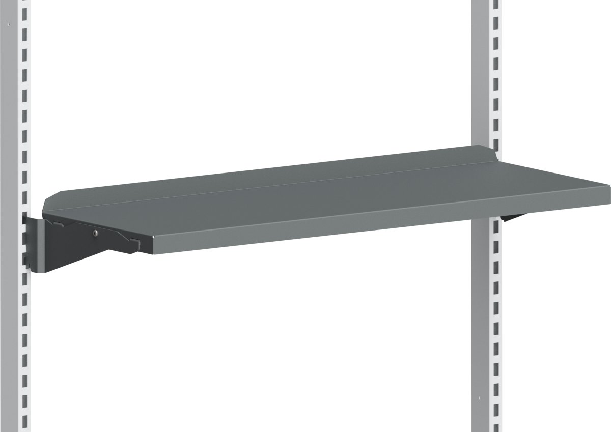 Hylde t/arbejdsbord inkl.konsoller, grå, 900x300mm