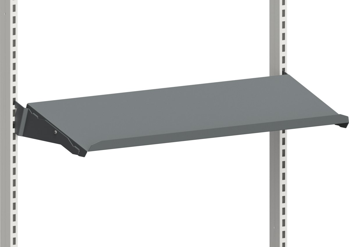 Hylde t/arbejdsbord inkl.konsoller, grå, 900x300mm