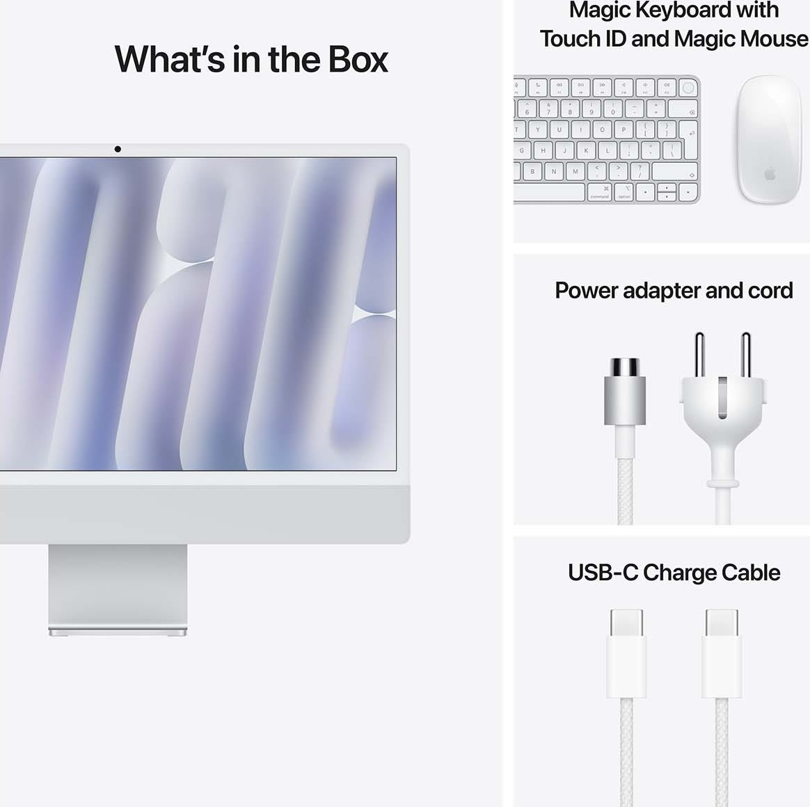 Apple iMac M4 24" Nano glas, 256GB, 10 CPU, sølv