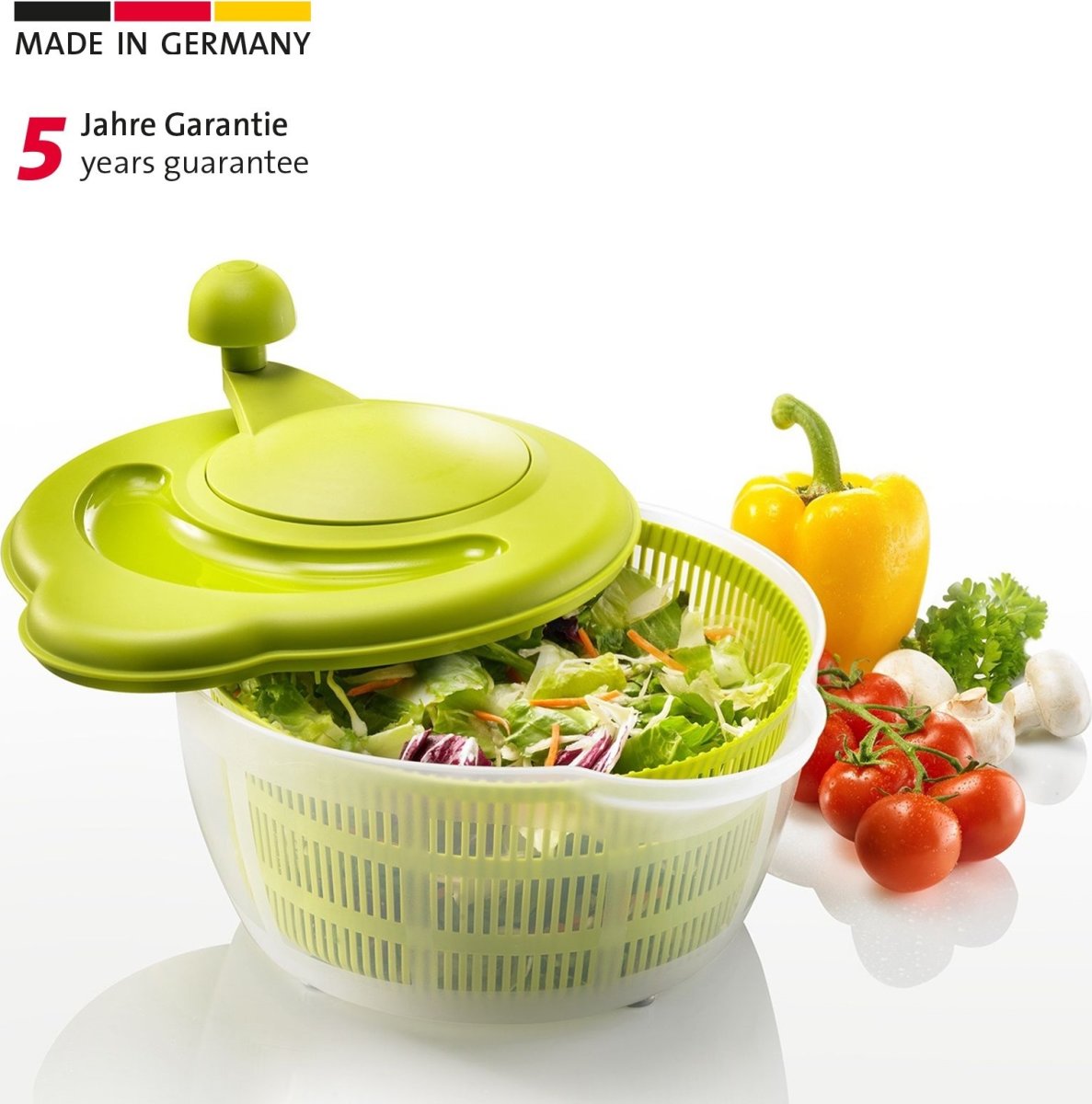 Westmark Salatslynge med nonslip, klar/grøn, 5L