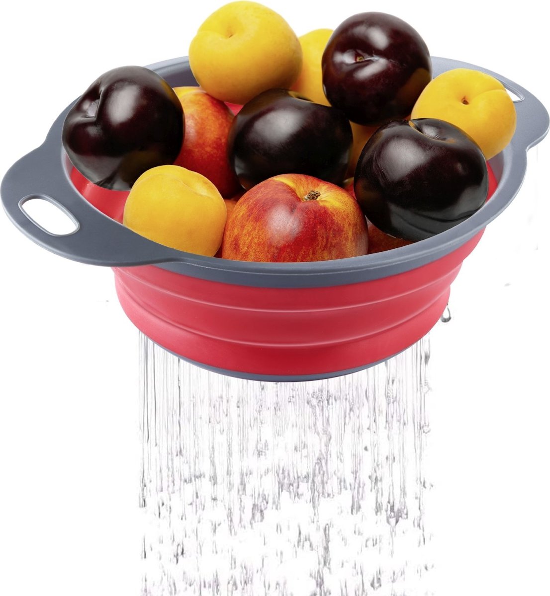 Westmark Dørslag foldbart, plast, grå/rød, Ø22cm