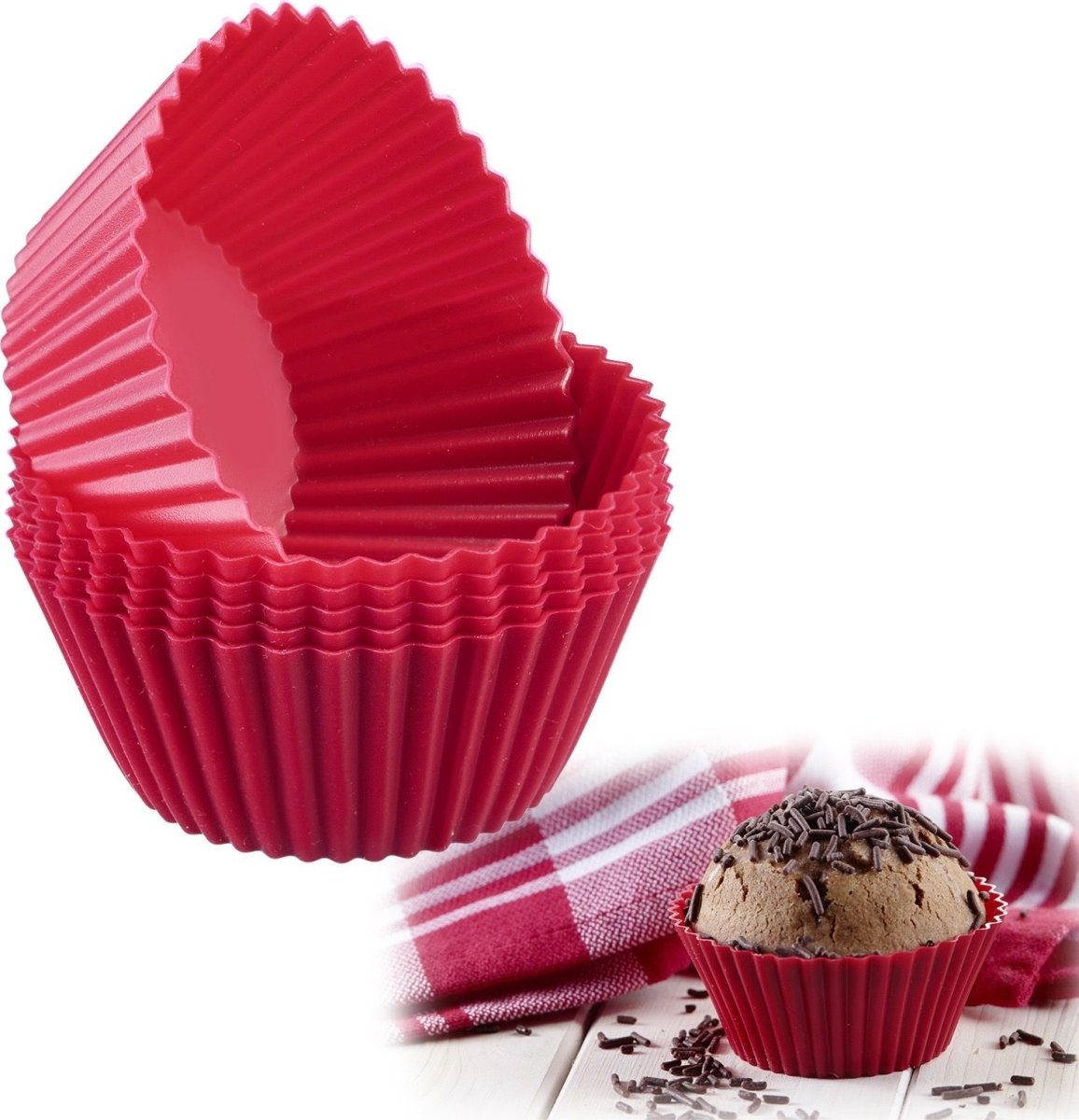Westmark Muffinforme, silikone, rød, Ø7cm, 6 stk