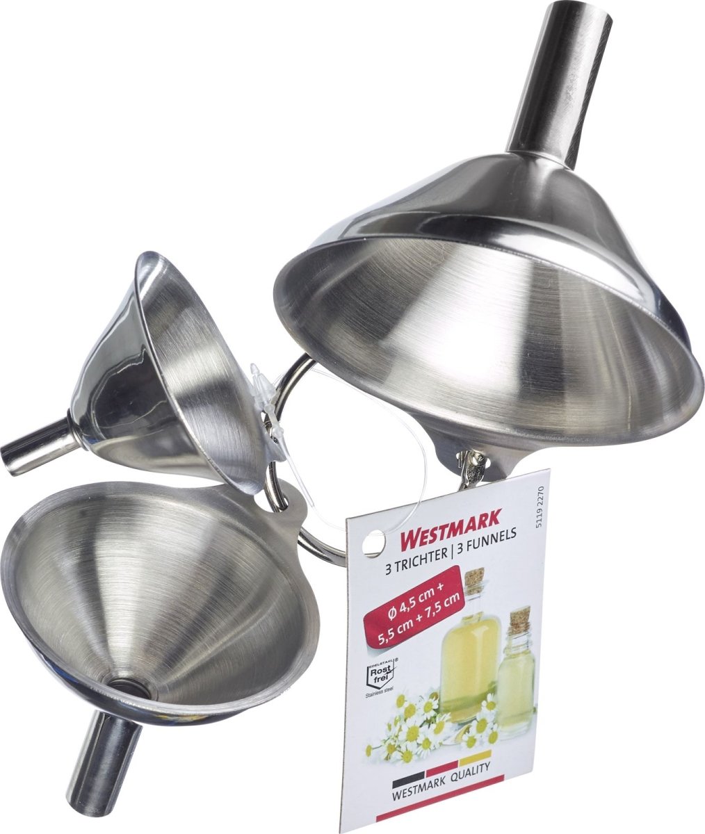 Westmark Tragtesæt 3 stk, stål, Ø4,5+5,5+7,5cm