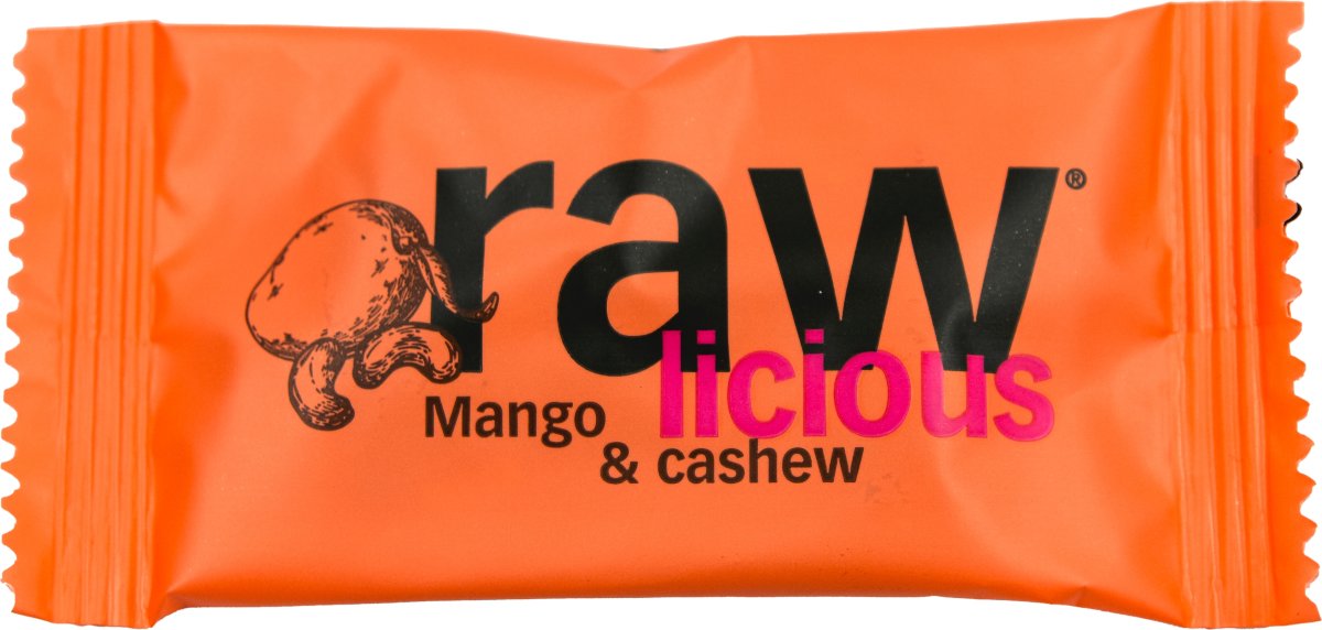 RawLicious bars, Mango/Cashew, Display, 60 x 15 g