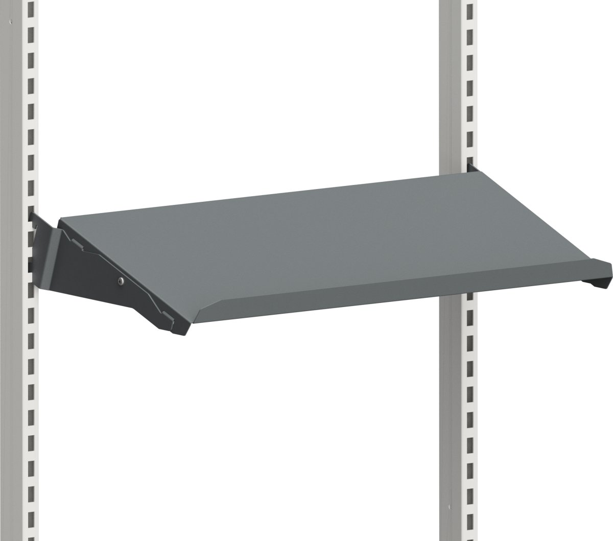 Hylde t/arbejdsbord inkl.konsoller, grå, 670x300mm
