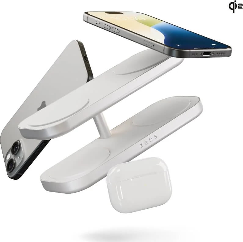 Zens Trådløs Oplader pro 4 Qi2, hvid