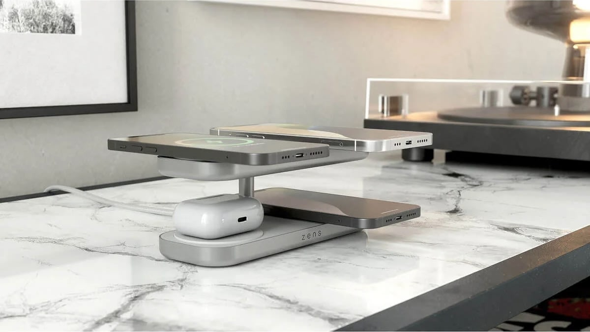 Zens Trådløs Oplader pro 4 Qi2, hvid