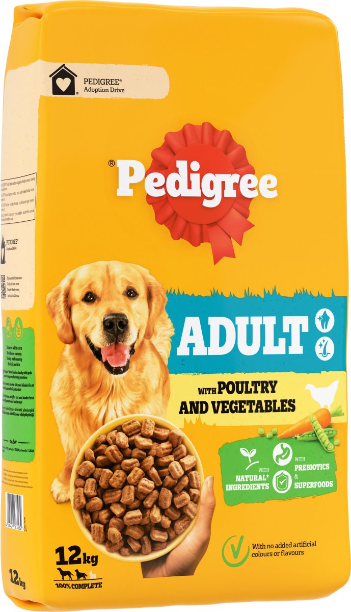 Pedigree adult tørfoder, kylling, 12kg