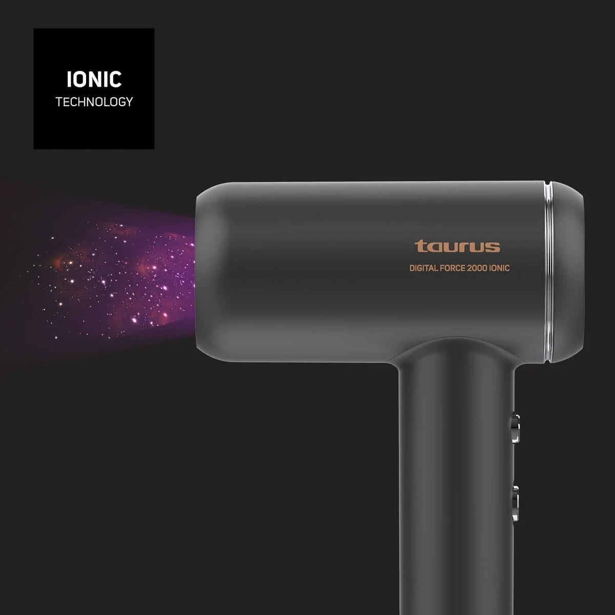 Taurus Hårtørrer Digital Force 2000 Ionic, sort