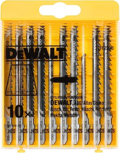 DEWALT stiksavklingesæt til træ, 10 stk.