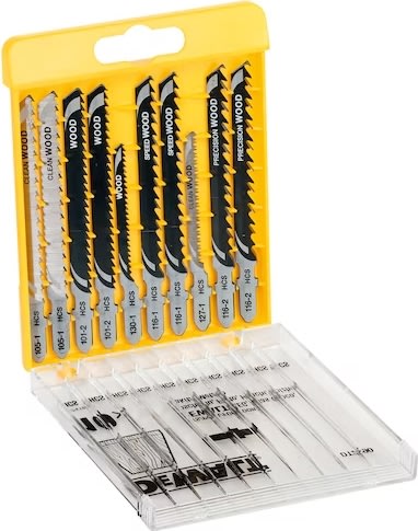 DEWALT stiksavklingesæt til træ, 10 stk.