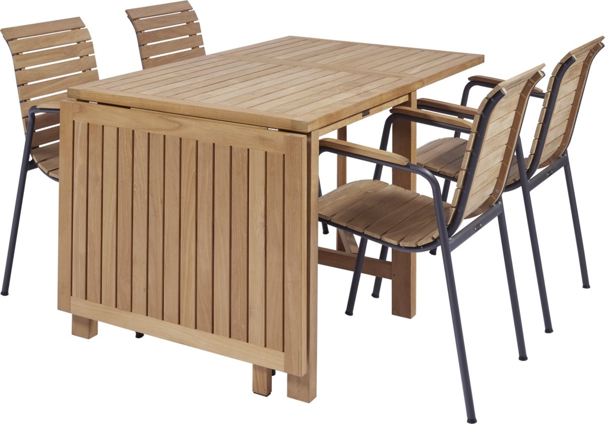 Cambridge sæt L.200cm m/4 Bellevue stole, Antracit