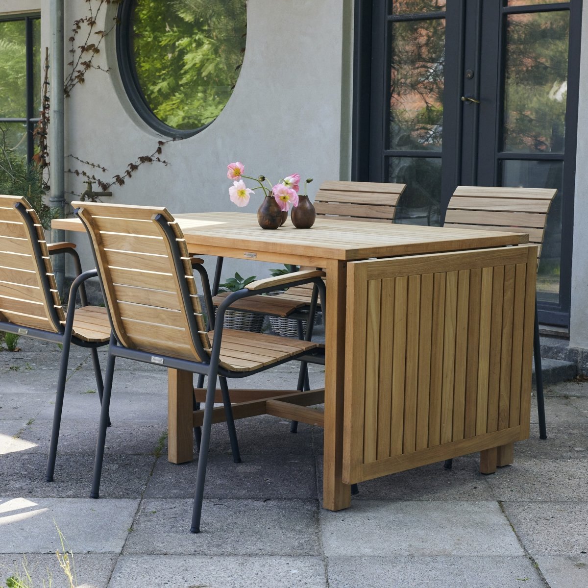 Cambridge sæt L.200cm m/4 Bellevue stole, Antracit