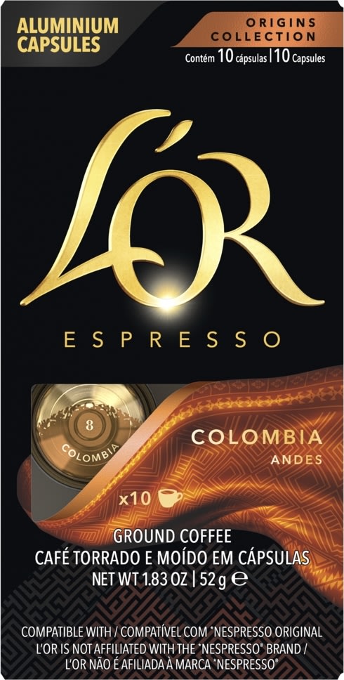L'OR Colombia Kaffekapsler 10 stk.