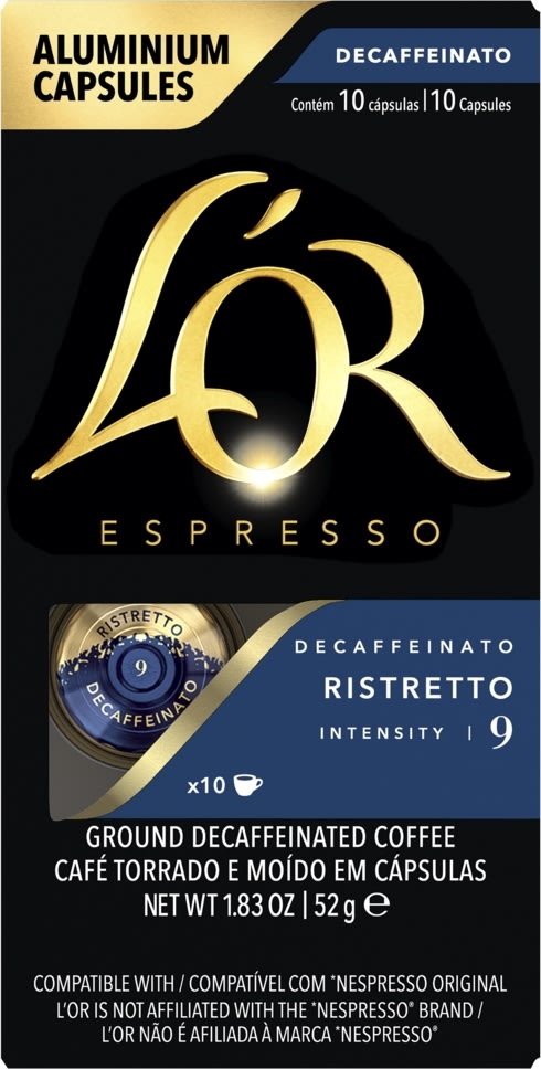 L'OR Ristretto Decaf Kaffekapsler 10 stk.