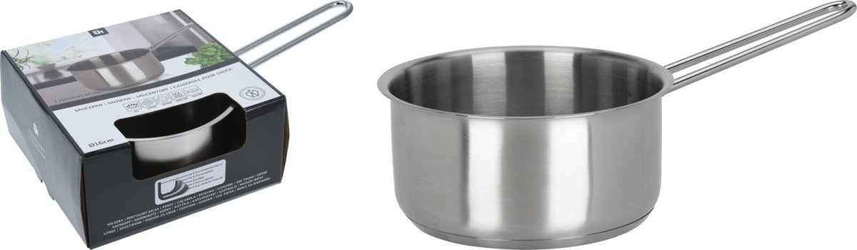 Kasserolle, rustfrit stål, 16 cm, 1,35L