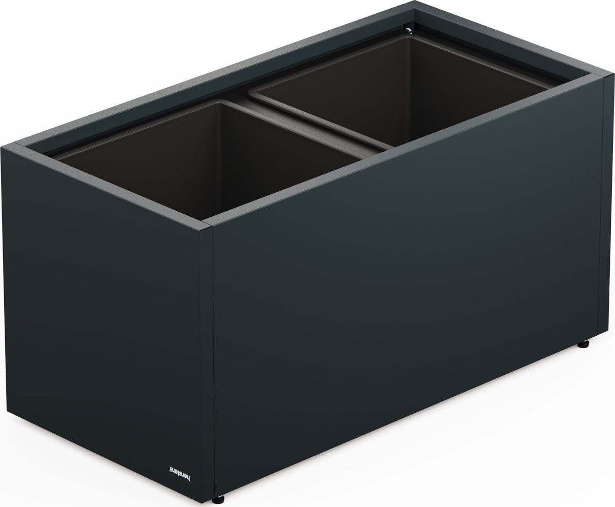 Herstera Plantekrukke m/lys, inde, sort, 100x50x50