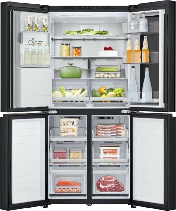 LG køleskab med instaview, 179 cm høj, 508 l, sort