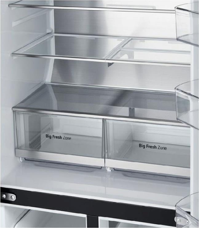 LG køleskab med instaview, 179 cm høj, 508 l, sort