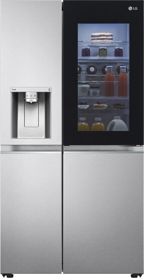 LG køleskab med instaview, vand/is, 635L, grå