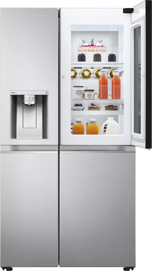LG køleskab med instaview, vand/is, 635L, grå