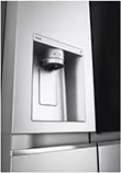LG køleskab med instaview, vand/is, 635L, grå