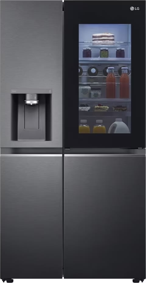 LG køleskab med instaview, vand/is, 635L, sort