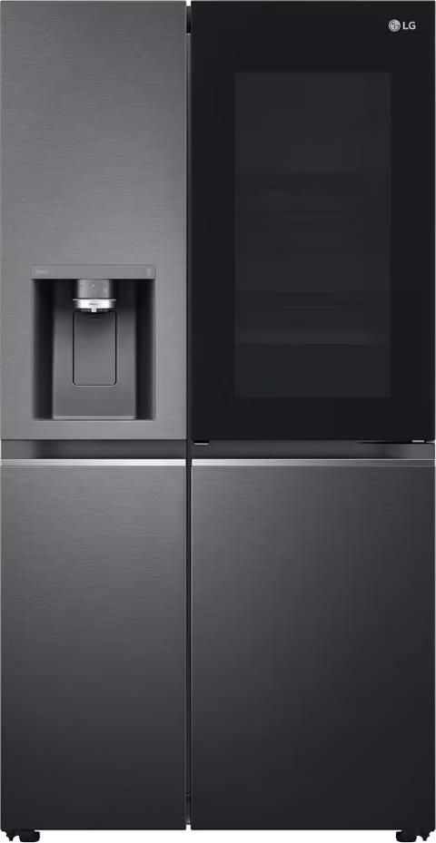 LG køleskab med instaview, vand/is, 635L, sort