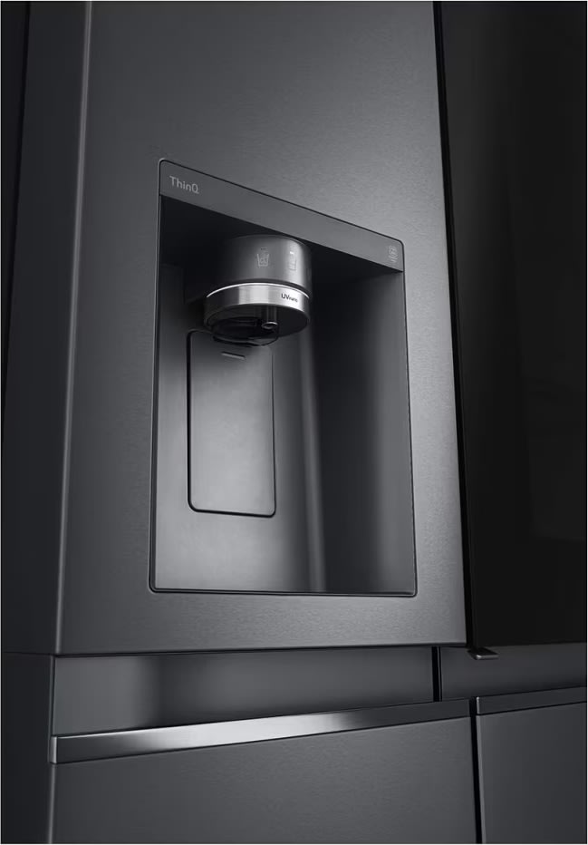 LG køleskab med instaview, vand/is, 635L, sort