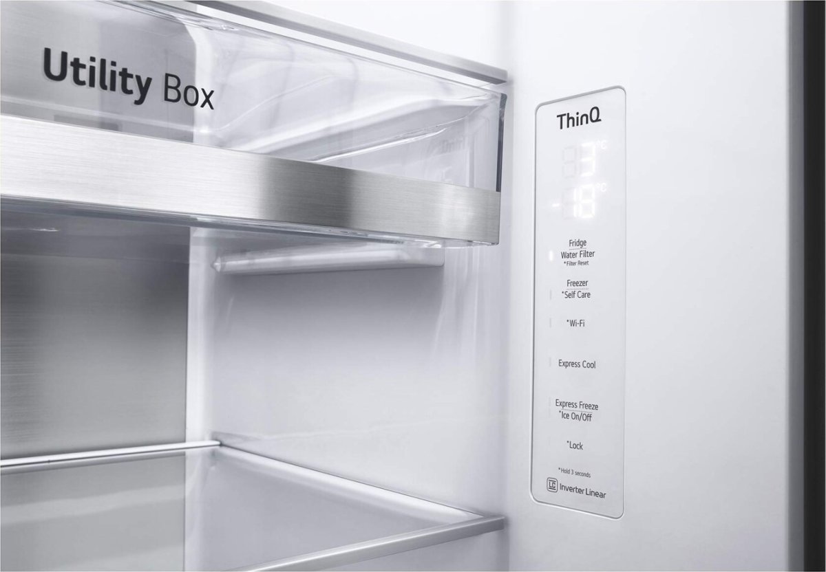 LG køleskab med instaview, vand/is, 635L, sort