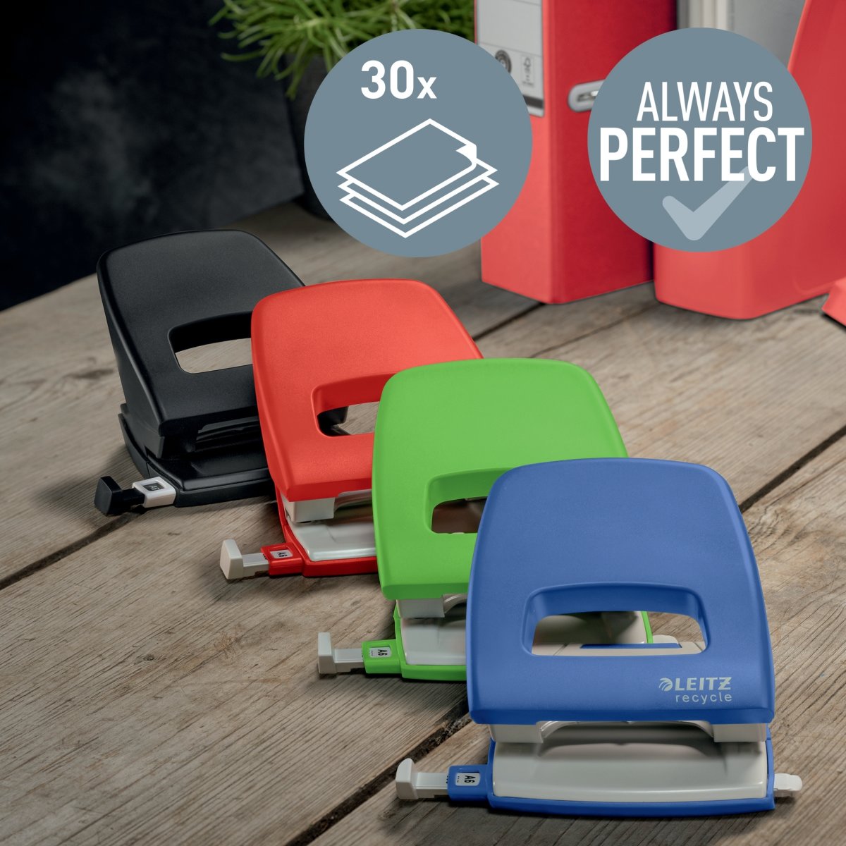 Leitz Recycle Hulapparat | 30 ark | Blå