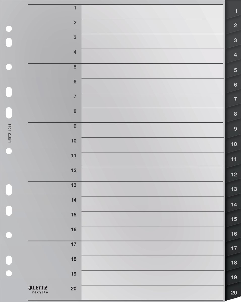 Leitz Recycle Register | A4 | PP | 1-20