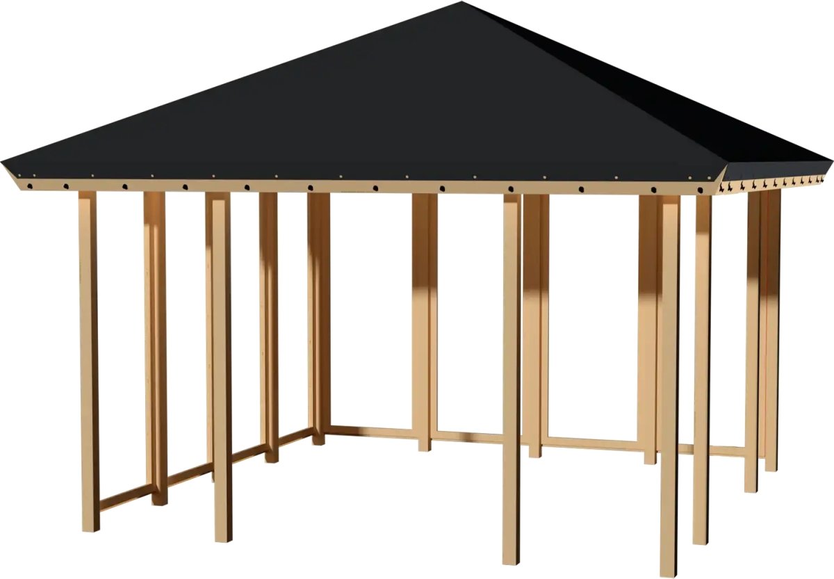 Plus Pavillon 2, 2 lukkede sider, sort tag
