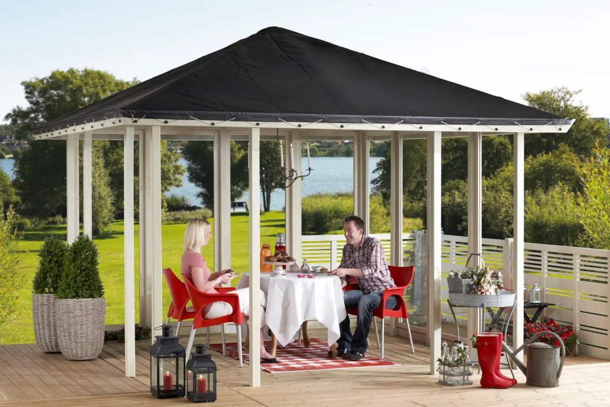 Plus Pavillon 2, 2 lukkede sider, sort tag