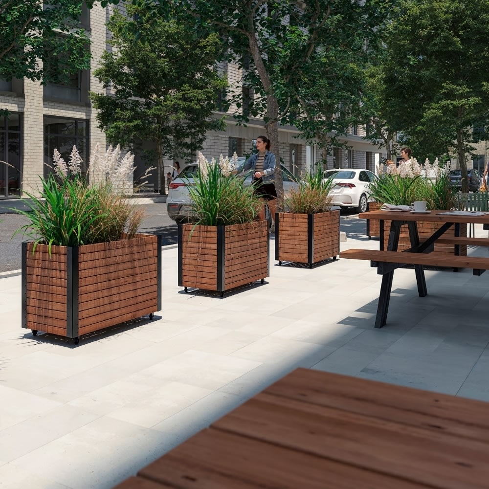 Plus Cubic Blomsterkasse 87x46x65,5 cm, Thermowood