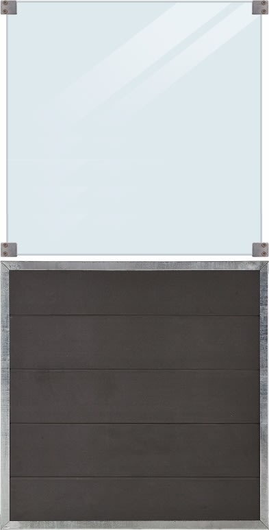 Plus Futura Komposithegn, glas 89cm, grå, 90x180cm