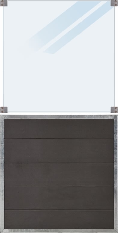 Plus Futura Komposithegn, mat glas 89, grå, 90x180