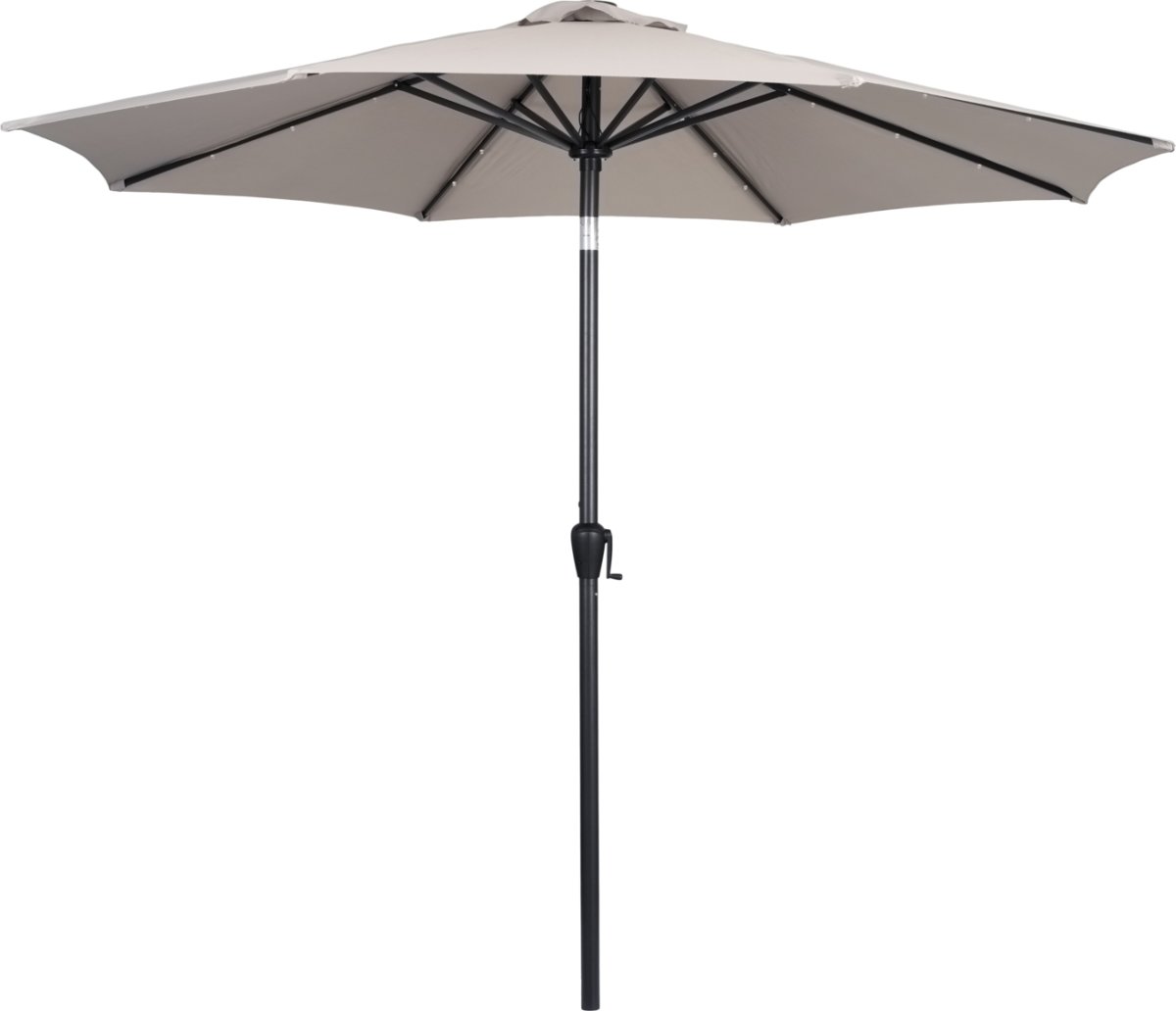 Felix parasol m/krank, tilt og solar LED, Ø3m, grå