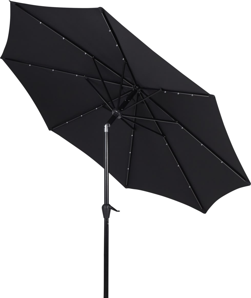 Felix parasol m/krank, tilt, solar LED, Ø3m, sort